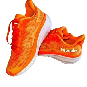 Men’s size 5.5 women’s size 7.5 orange hiwalk walking shoe.NwB.Fit mor like a 7